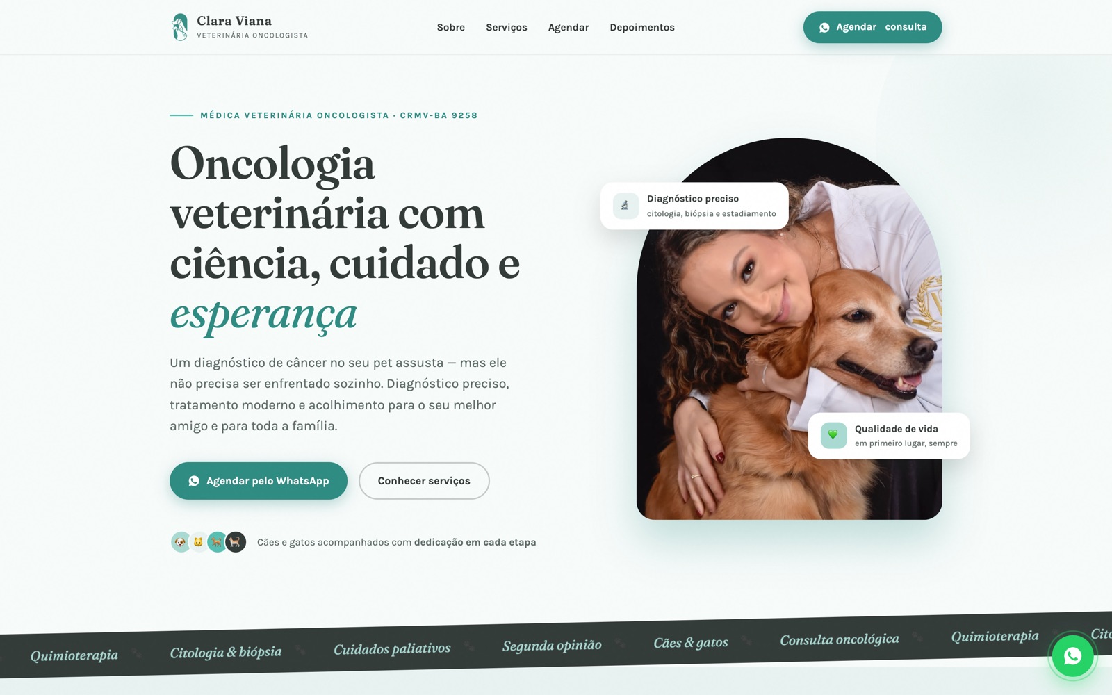 Clara Viana Vet — site de oncologia veterinária